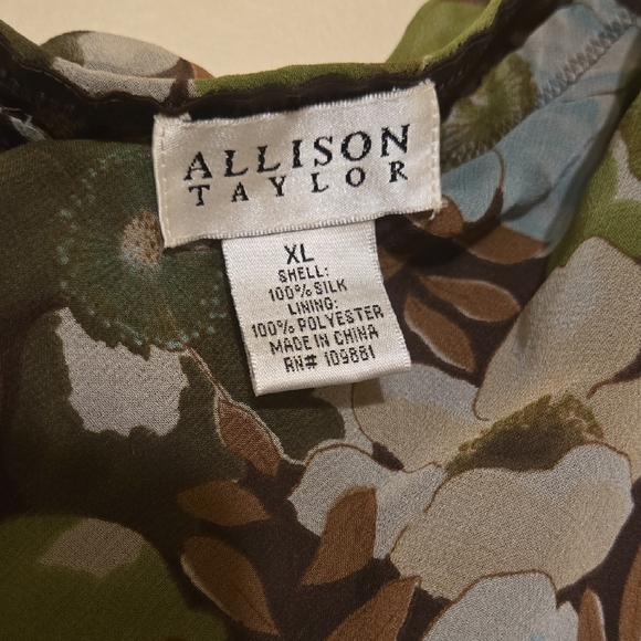 Allison Taylor Brown and Blue High-Low Midi Skirt Resort Wear XLg - Picture 2 of 6